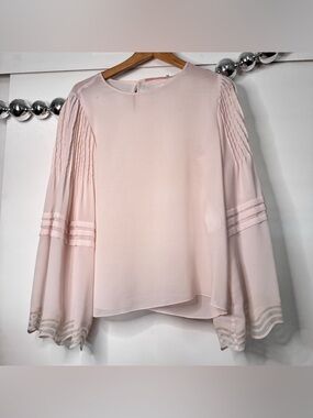 See by Chloe ruffled sleeve pale pink blouse top